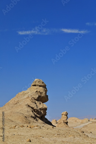 The screamer-human head shaped yardangs-wind eroded rock surfaces. Qaidam desert-Qinghai-China-0572 © rweisswald