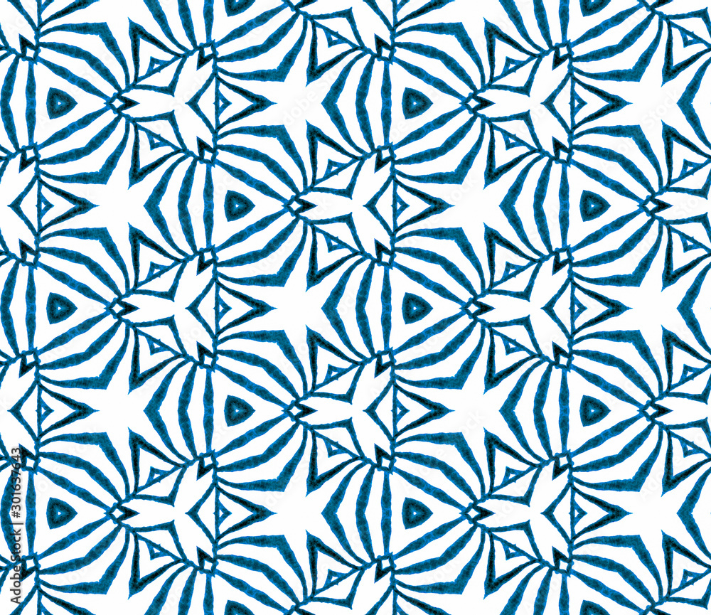 Blue handdrawn seamless pattern. Hand drawn waterc Blue handdrawn seamless pattern. Hand drawn waterc