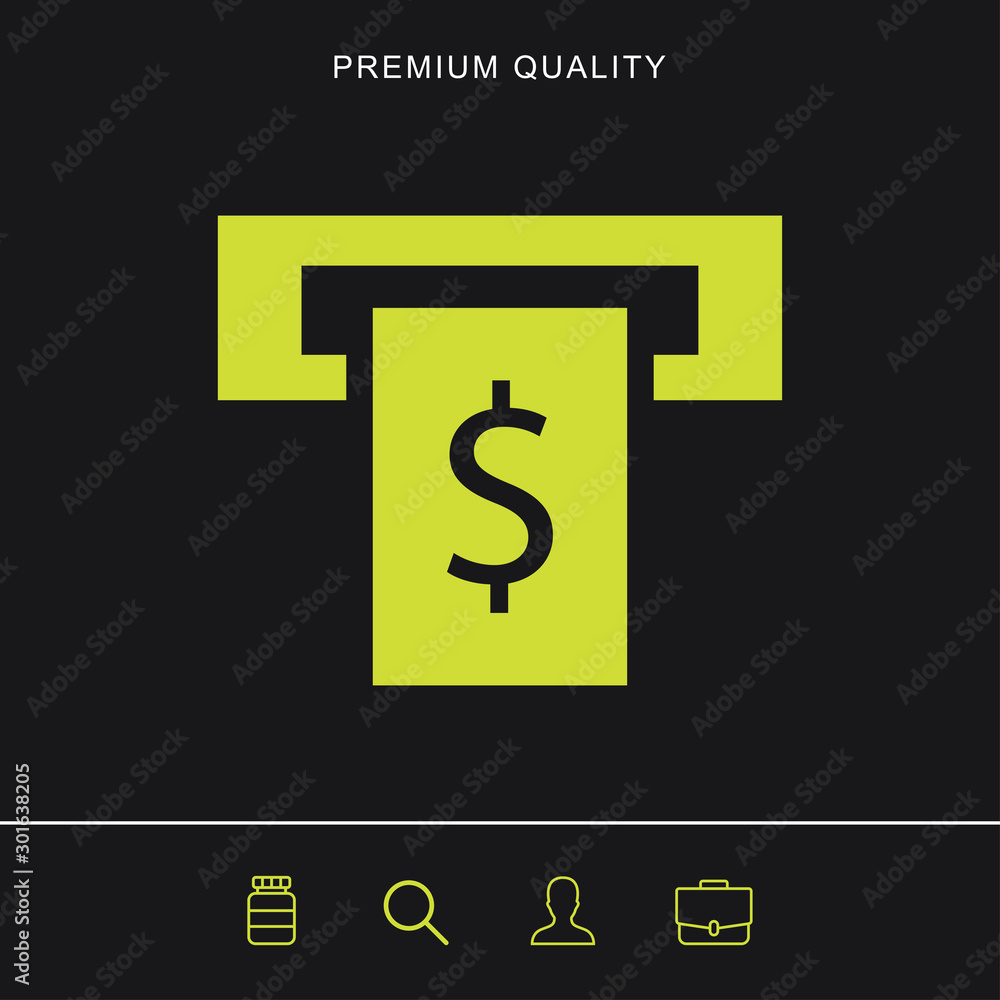 Cash machine icon for web and mobile
