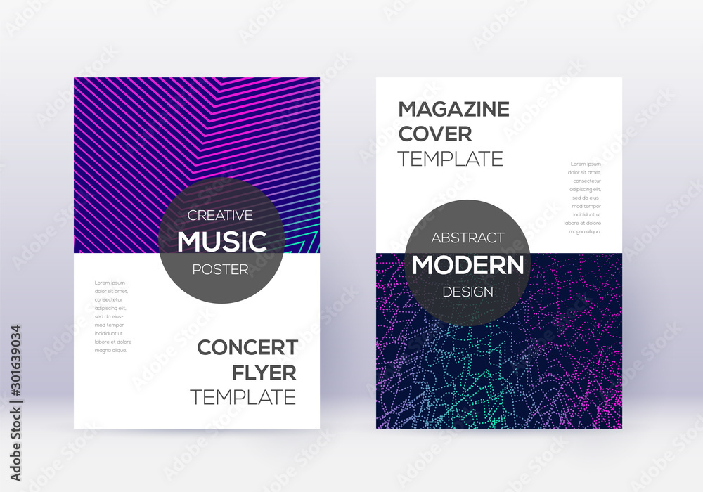 Modern cover design template set. Neon abstract li Modern cover design template set. Neon abstract li