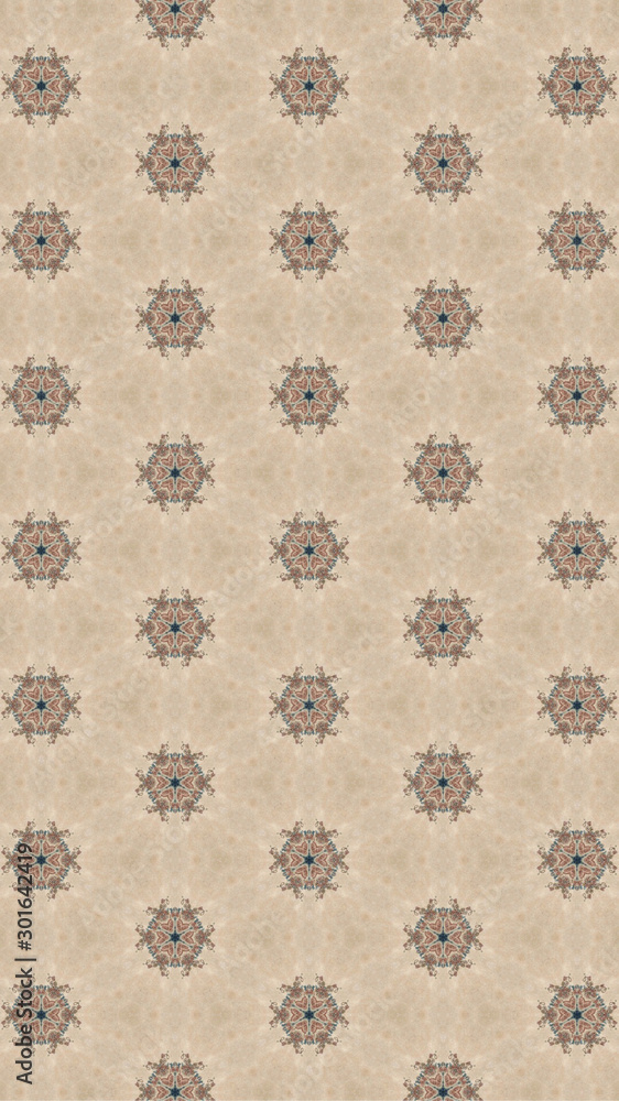 Seamless Pattern (Triangle shapes, White Star Light on Blue Textile Pattern)