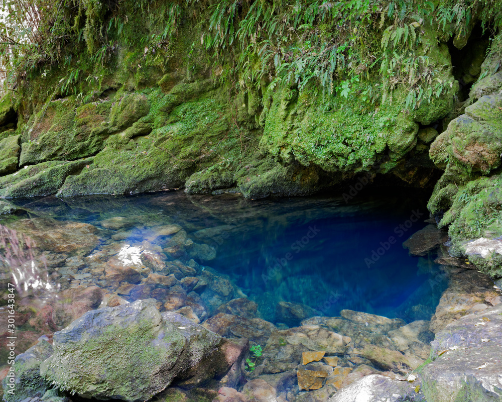 The blue pool at the Riuwaka Resurgence.