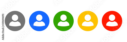 Set user avatar icon, button, profile symbol, flat person icon – stock vector