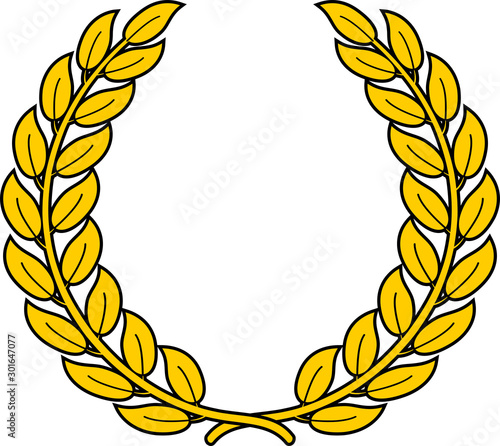 Laurel wreath. Symbol of triumph