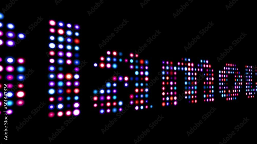 Glamour colorful led text over black Glamour colorful led text over black