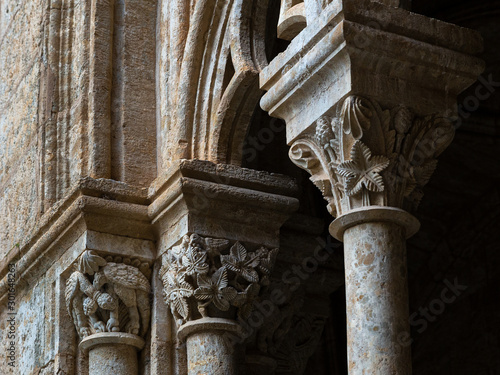 Romanesque details in the cloister at the Cathedral of Ciudad Rodrigo. Spain. photo