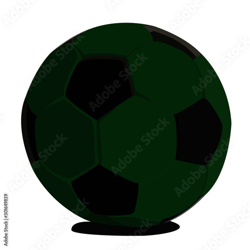 Fototapeta Naklejka Na Ścianę i Meble -  Ball football green realistic vector illustration isolated