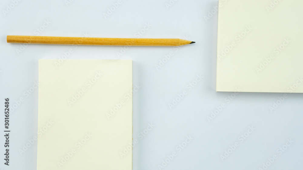 business white paper card and pencil on white background business white paper card and pencil on white background