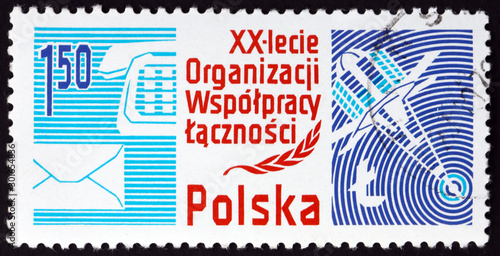 Postage stamp Poland 1978 Letter, telephone and satellite