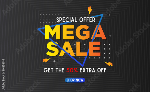 ABSTRACT MEGA SALE BANNER TEMPLATE BACKGROUND