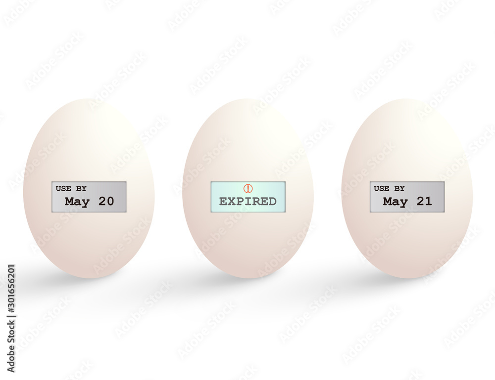 Managing expiration date on Eggs with IOT. Illustration symbolizes the