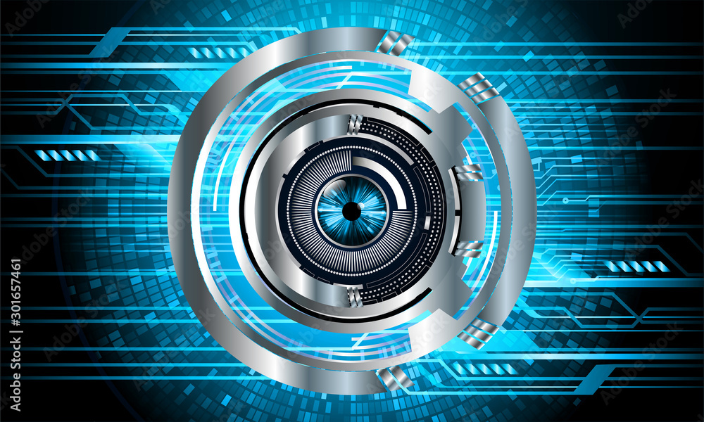 Blue eye cyber circuit future technology concept background Blue eye cyber circuit future technology concept background