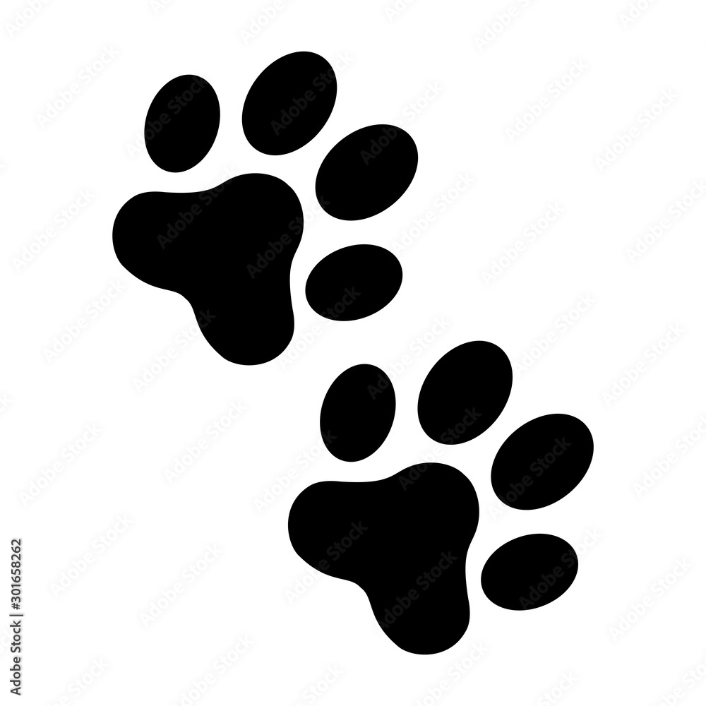 Paw icon logo vector in flat style design template Paw icon logo vector in flat style design template