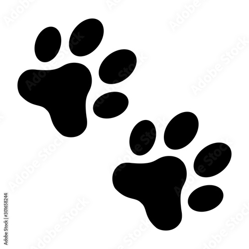 Paw icon logo vector in flat style design template