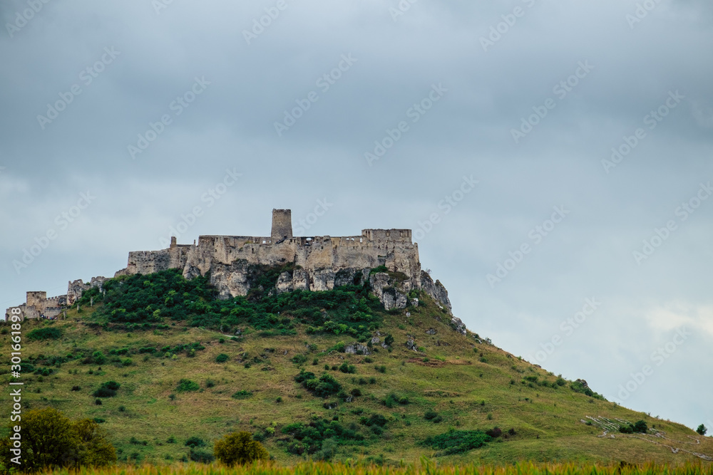 Spissky hrad. The Spis Castle in Central Europe Slovakia.