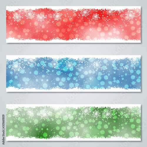 Christmas and New Year colorful luxury vector banners templates collection