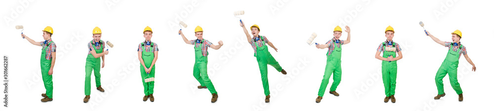 Funny painter isolated on white Funny painter isolated on white