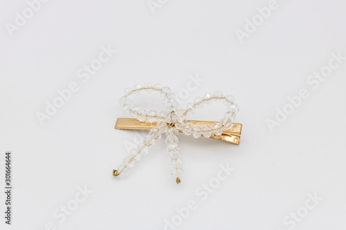 Luxury hair clip on white isolated background.