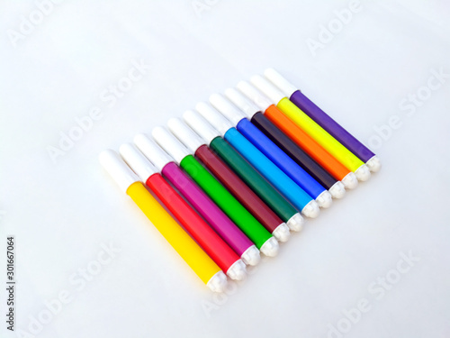 multi color marker isolated on white background