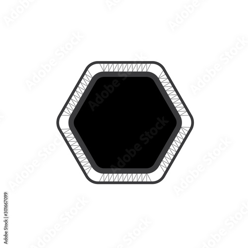 Hexagon trampoline icon on white background,vector illustration