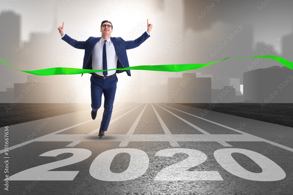 Businessman in new year 2020 concept Businessman in new year 2020 concept