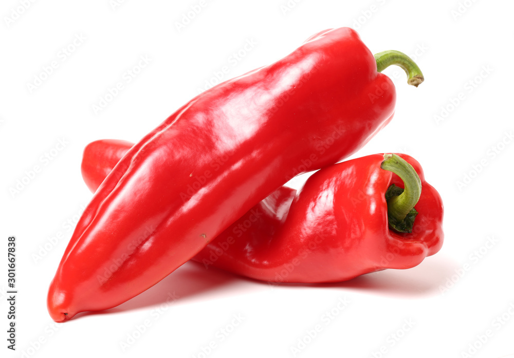Fresh red pepper on white background Fresh red pepper on white background