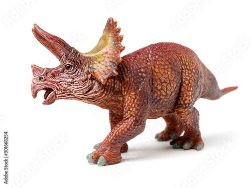 Styracosaurus dinosaur figure toy on white background