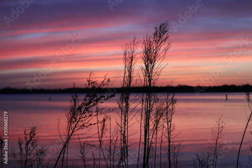 sunset over lake