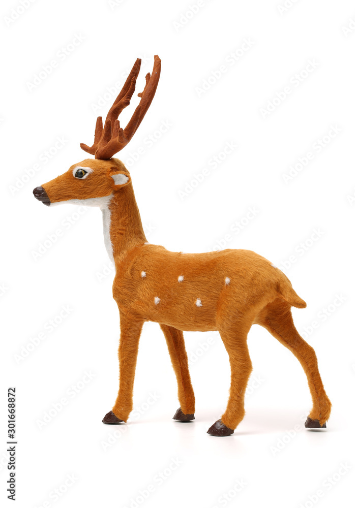 Toy deer made on white background Toy deer made on white background