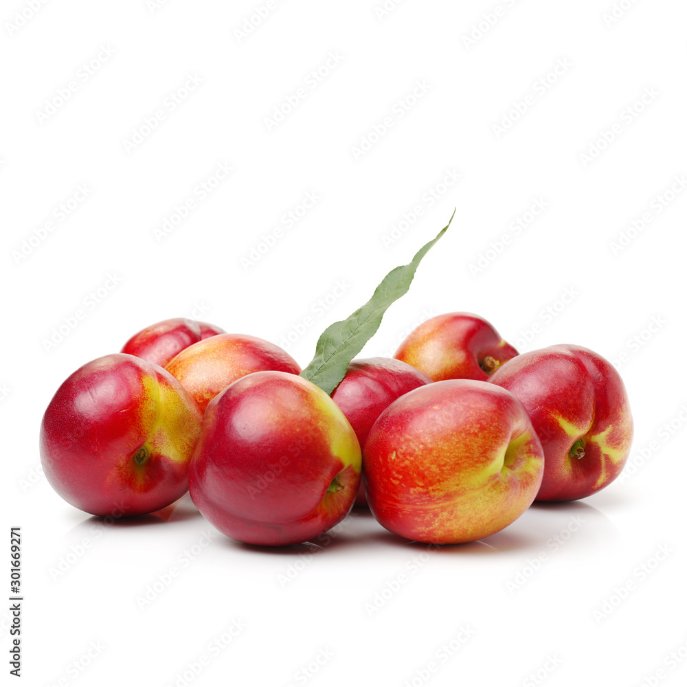 Obraz premium ripe peach on white background