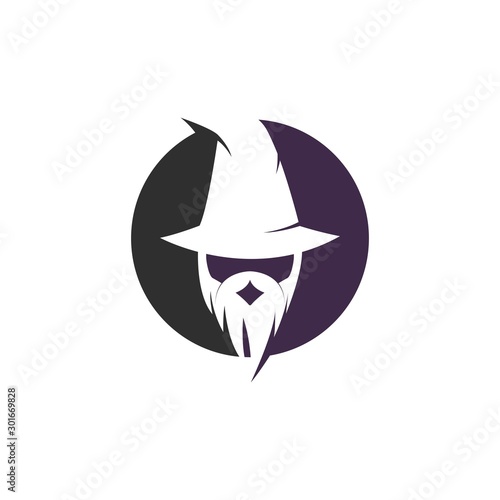 Wizard character logo vector template