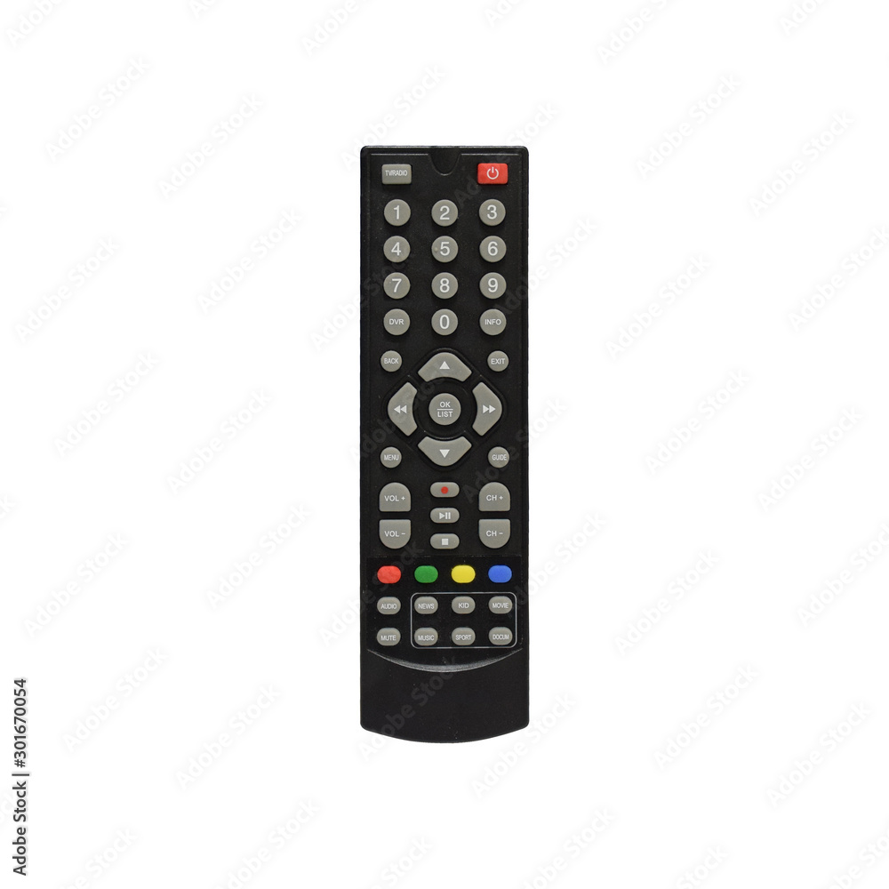 Remote control for Television on white background with clipping path. Remote control for Television on white background with clipping path.
