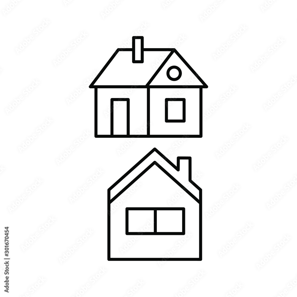 Set of vectors icons with house with pipe Set of vectors icons with house with pipe