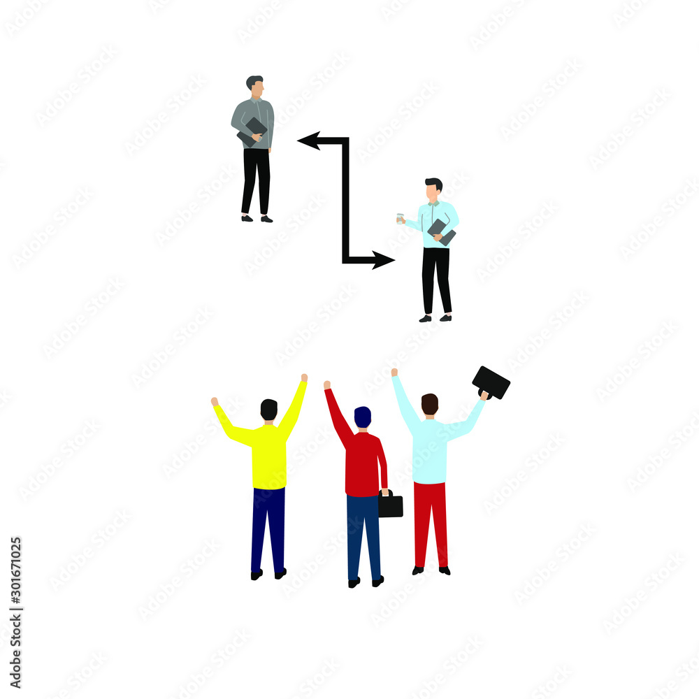 Set of flat cartoon characters isolated with business people Set of flat cartoon characters isolated with business people