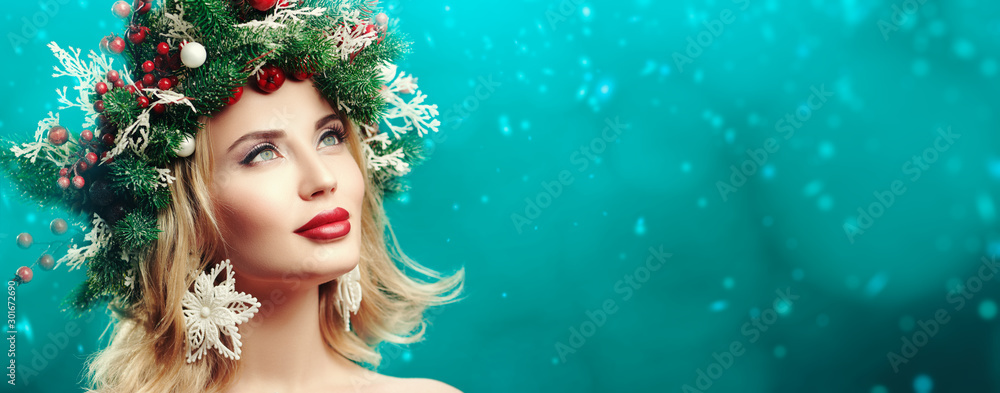 christmas beauty girl