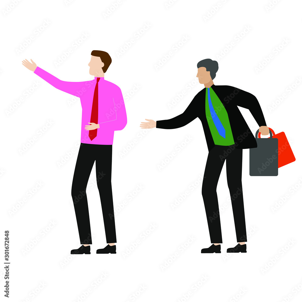 Set of flat cartoon character with man with bags Set of flat cartoon character with man with bags