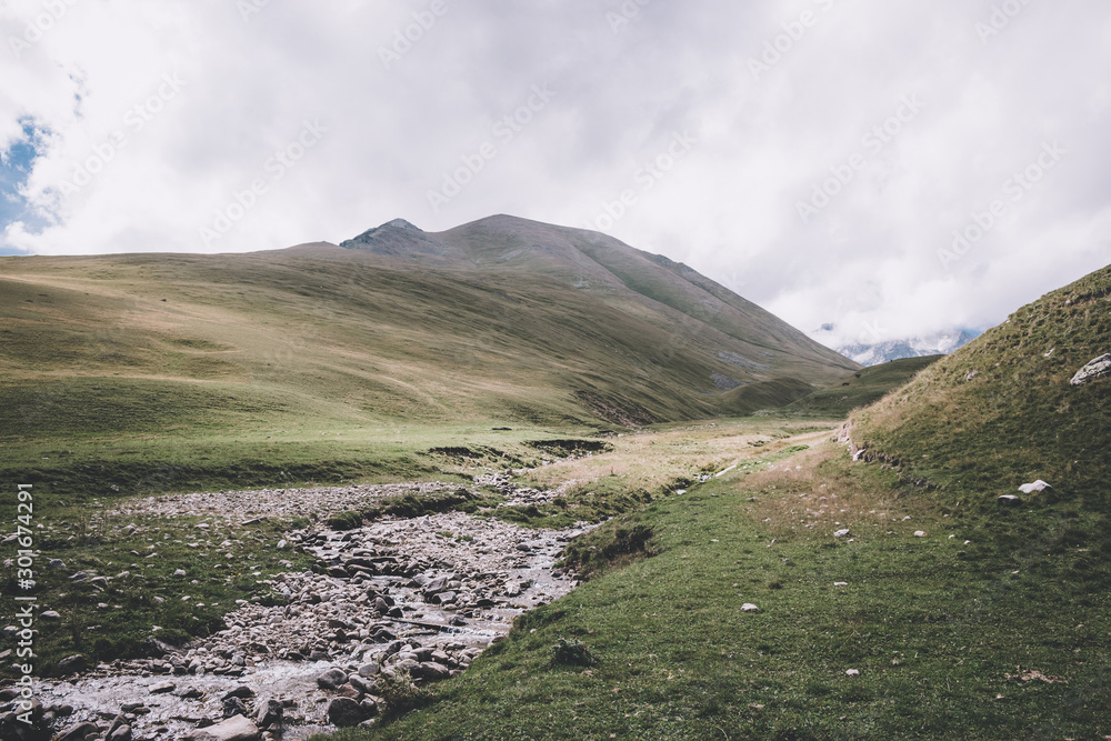 Panorama view of mountains scenes in national park Dombay, Caucasus Panorama view of mountains scenes in national park Dombay, Caucasus