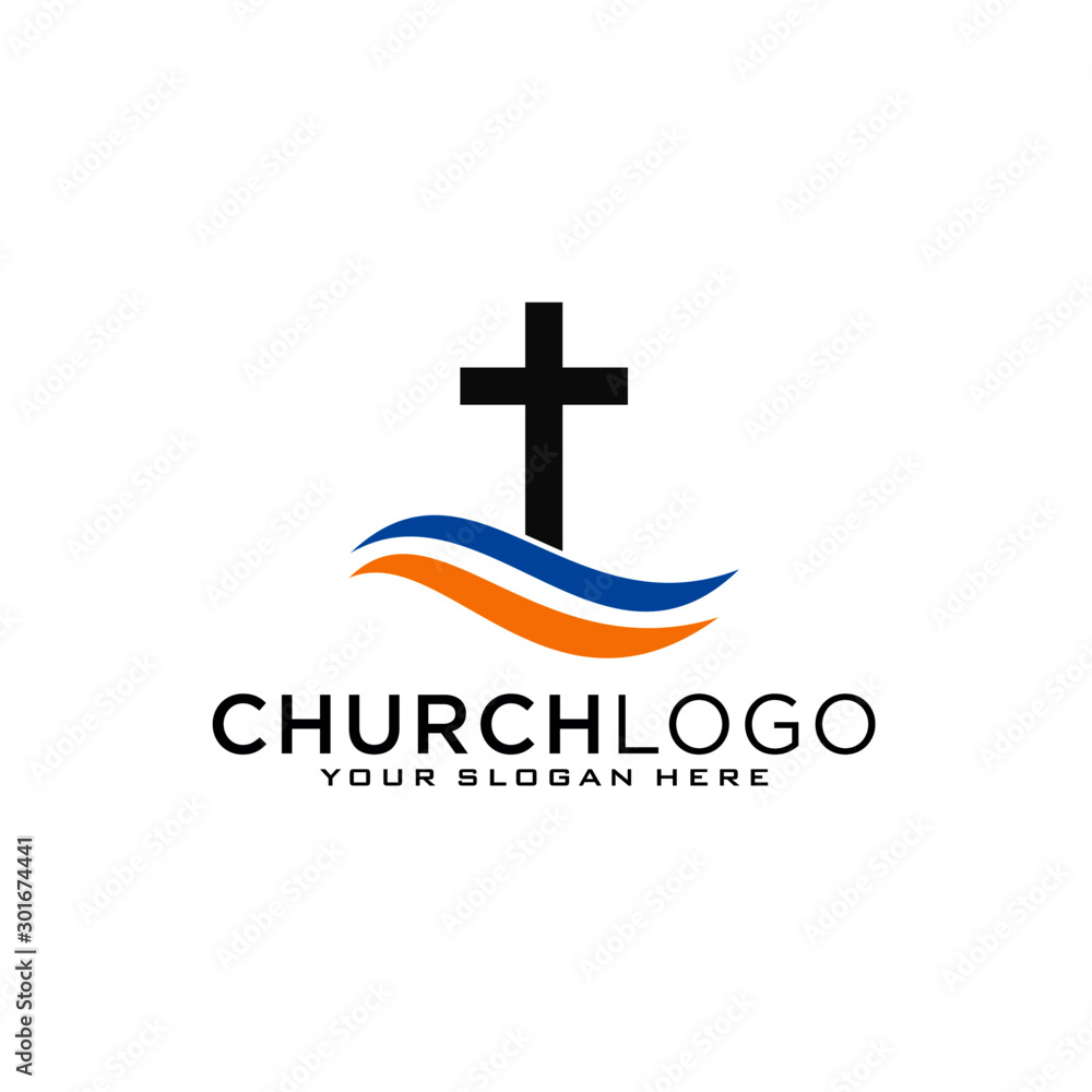Obraz premium Church vector logo symbol graphic abstract template