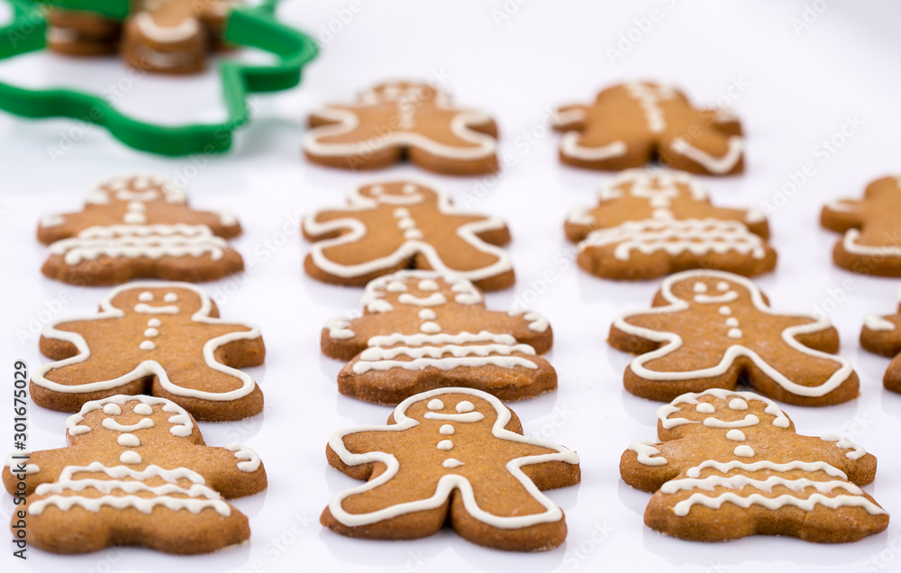 Christmas gingerbread man cookies in different shapes Christmas gingerbread man cookies in different shapes