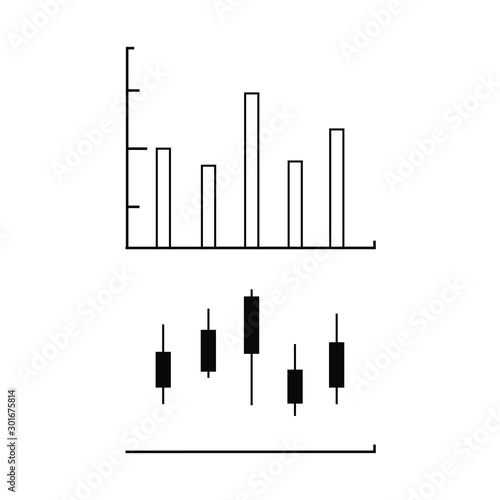  Set of simple icons with financial charts