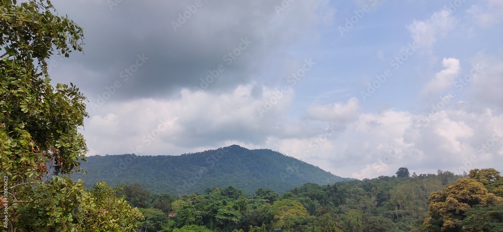 landscape with mountains and clouds