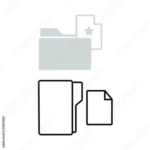  A set of simple icons from the favorites folder and the document folder