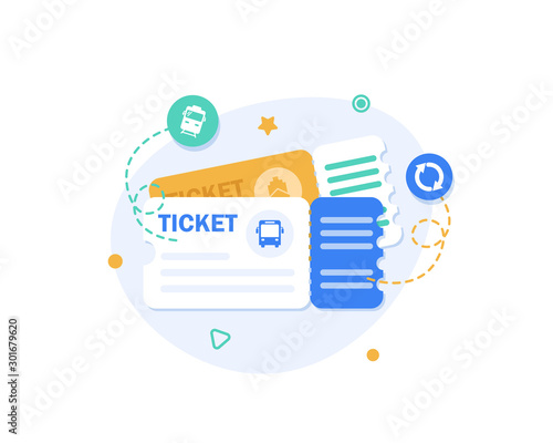 Bus and boat tickets,Ticket vector icon
