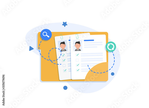 Personal info data icon vector illustration isolated, flat cartoon style of user or profile