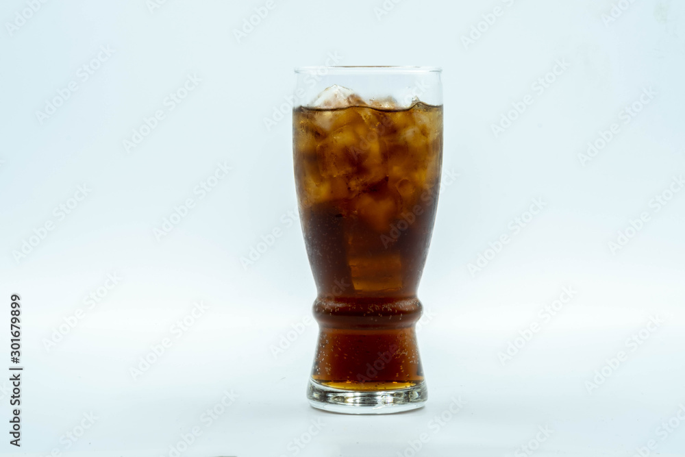 A Glass of Cola Drinks Isolate on White Background A Glass of Cola Drinks Isolate on White Background