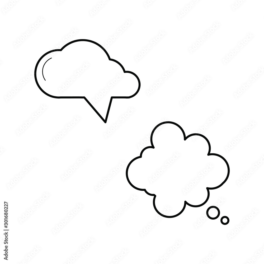 Set of vector icons with speech bubbles