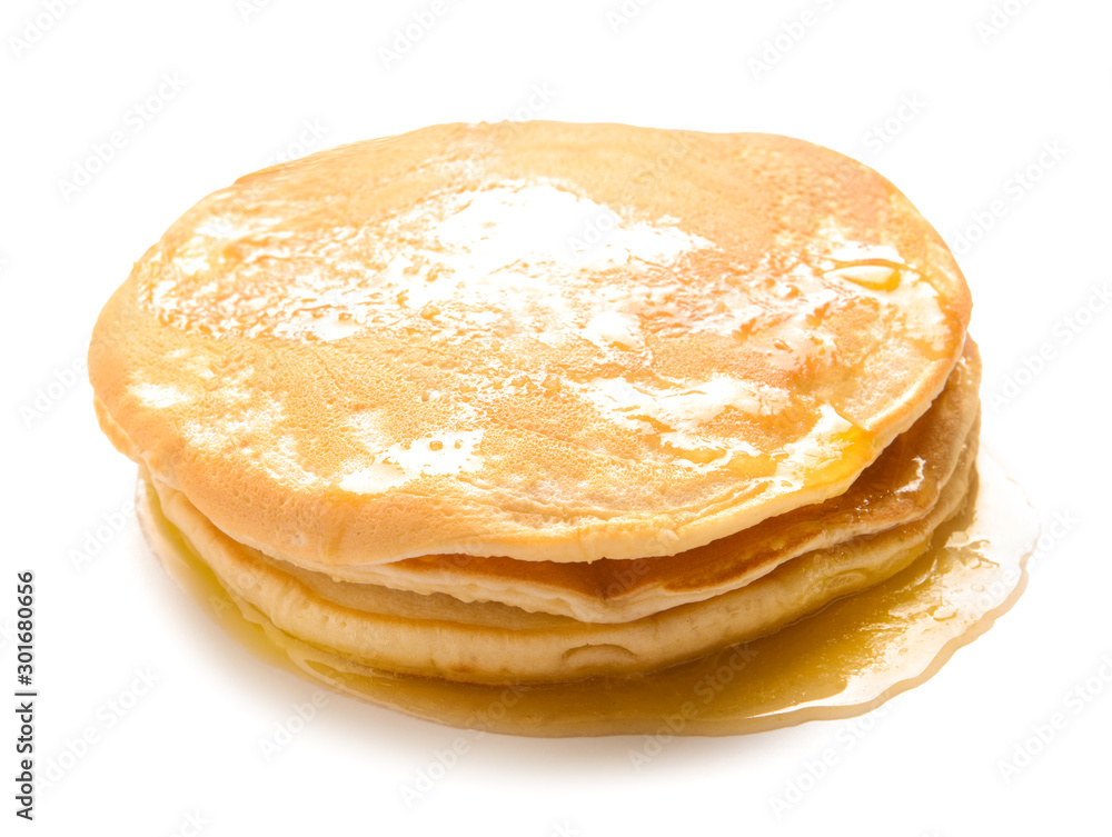 Stack of tasty pancakes on white background Stack of tasty pancakes on white background