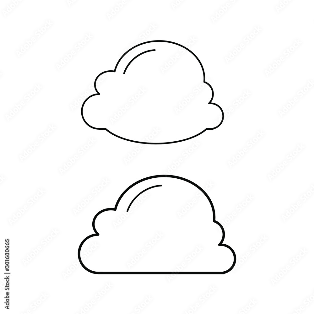 Set of vector icons with two clouds. Set of vector icons with two clouds.