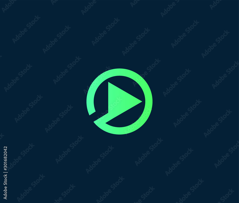 Play button Logo Premium Minimal emblem design template Symbol for Technology company Play button Logo Premium Minimal emblem design template Symbol for Technology company