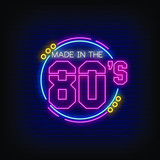 Back to the 80's Neon Signs Style Text Vector